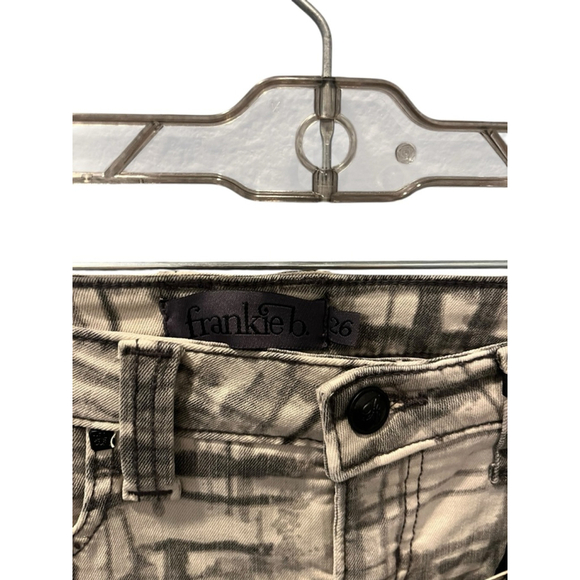 Franky B NWT Gray White Skinny Jeans Stretch Size 26 Leggings Jeggings Casual - Picture 3 of 7